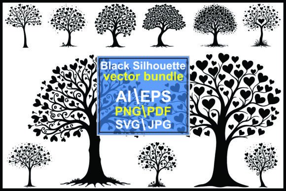 Download Heart Tree Silhouette Vector Bundle - Vector Collection