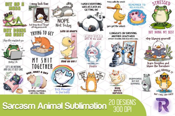 Download Sarcasm Animal Sublimation Bundle - Animal Collection