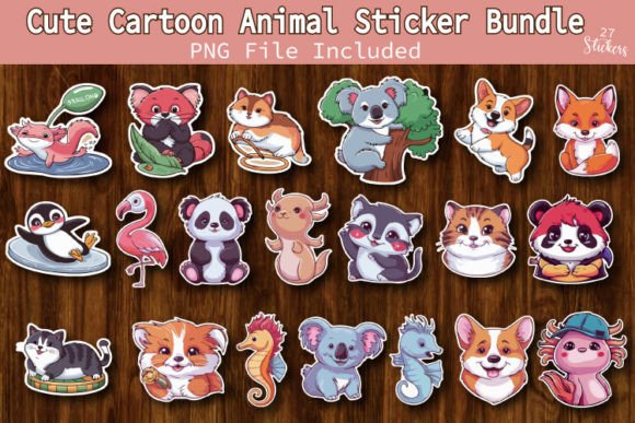 Download Cute Cartoon Animal Sticker Bundle - Premium Resources