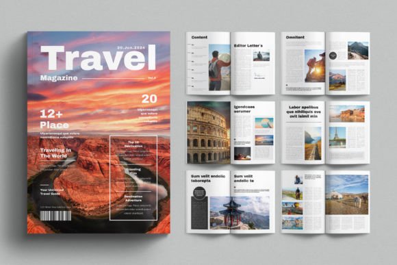 Download Travel Magazine Template Design Layout - Premium Resources