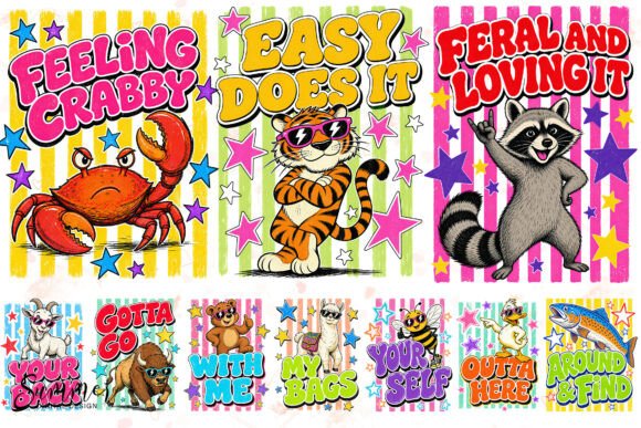 Download Retro Summer Animal Pun Sublimation PNGs - Premium Bundle